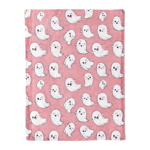27x40in Halloween Ghost Throw Blanket Soft Plush Cozy Warm Lightweight Decor for Couch Sofa Bed Home Accent Spooky Season Festival Nap Blanket