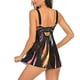 thumbnail image 4 of Toystoory Traje de baño de 2 uds para mujer, traje de baño con estampado degradado, traje de baño para mujer, traje de baño sin espalda con Traje de baño fuegos artificiales de colores XL, 4 of 6