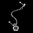 thumbnail image 3 of Opolski Punk Style Surgical Steel Crown Skeleton Ear Stud Chain Earring Piercing Jewelry, 3 of 8