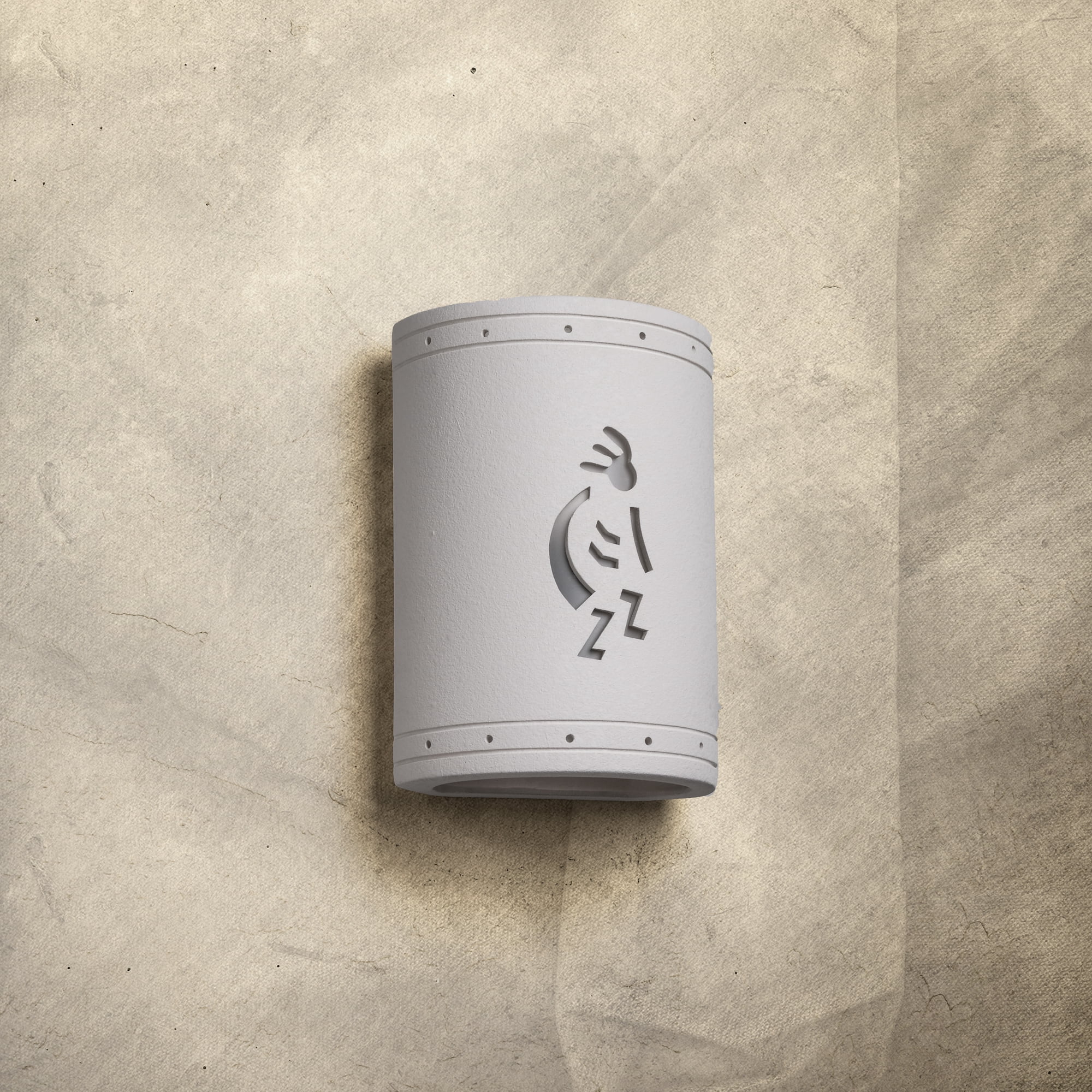 Luxury Lighting Asavva 10.5" High Kokopelli Ceramic Outdoor Wall Light, Paintable Textured White Bisque, LED Bulb Included