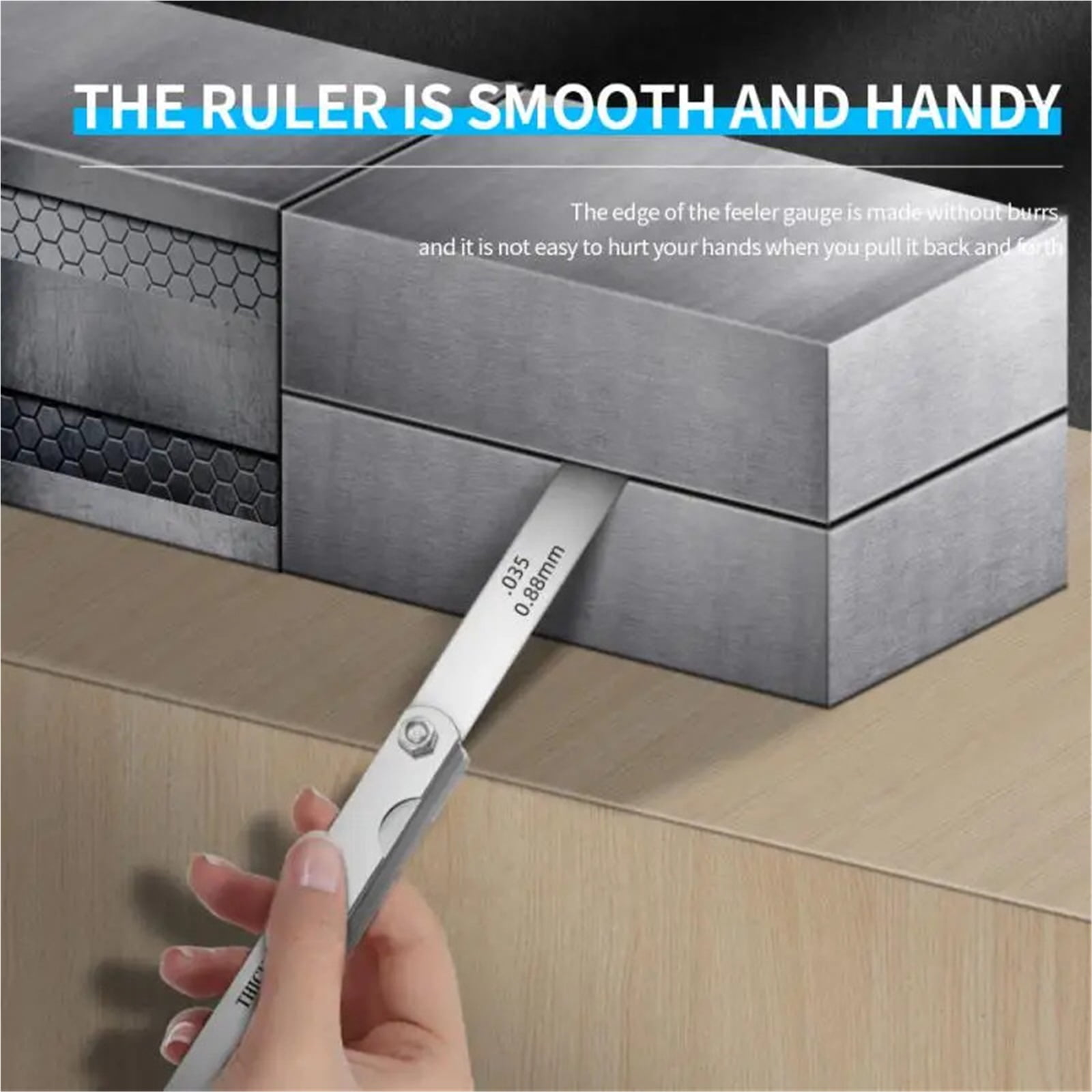 Feeler Gauge Metric Size 0.04mm - 0.88mm Thickness Gauge Set Valves Foliage Of Valves Gap For Measurement Probe Gap ,Easy Identification