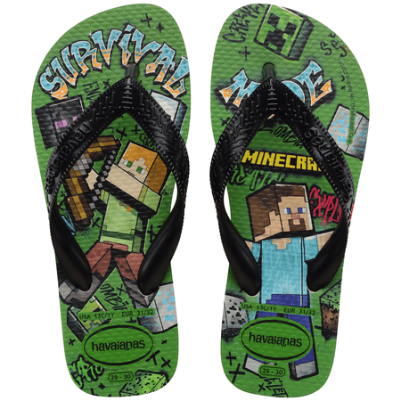 Havaianas Kid's Top Minecraft Flip Flop Sandals, Beige, Size 13/1 Youth