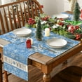 thumbnail image 5 of mubwai Blue Snowflakes Christmas Placemats for Dining Table, 12 x 18 Inch Seasonal Winter Washable Table Mats Set of 4, 5 of 6