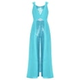 thumbnail image 4 of TiaoBug Combinaison à Sequins pour Filles Combinaisons Sans Manches Robe Maxi en Chiffon Combinaisons pour 7-14 Ans Bleu 10, 4 of 6