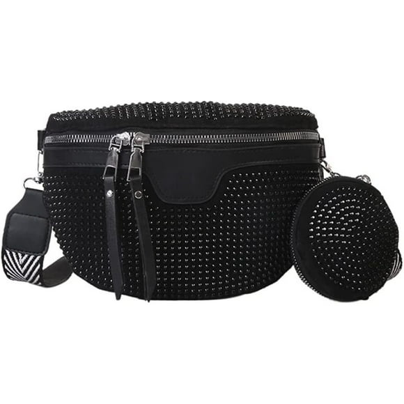 Bling Rhinestone Waist Pack, Shiny Crystal Adjustable Belt Chain for Versatile Wearing Styles at Festivals, Concerts, Traveling and Outdoor Activities (Sparkly Design)
