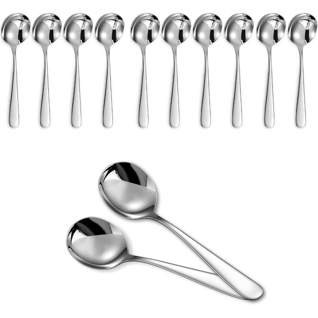 Set de 12 Cucharas para Té o Café Espresso de Acero Inoxidable de 10 cm, Mini Cucharas para Postre o Helado