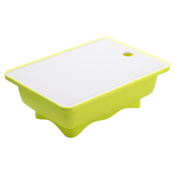 Tabla de Cortar con Colador, Estación de Preparación de Cocina Multifuncional 2 En 1 con Drenaje, Lavabo de Plástico Apto para Uso Alimentario para Verduras y Platos.