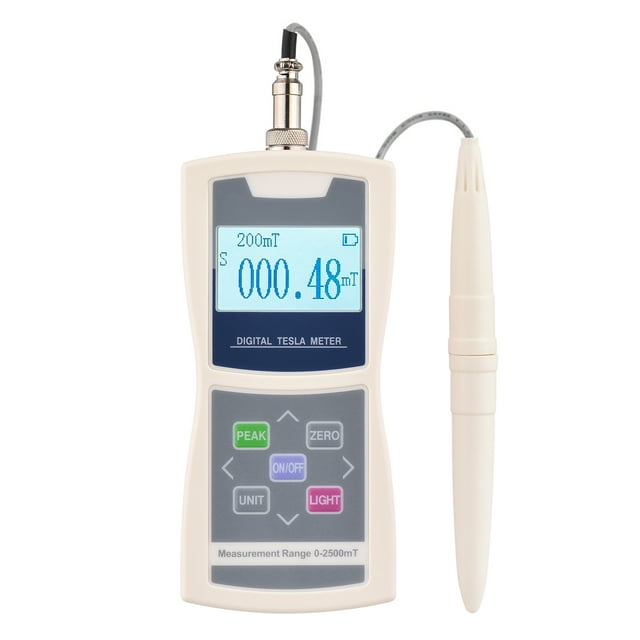 TFixol Digital Tesla Meter Gaussmeter Auto Range 200mT/ 2000mT High Accuracy Sensitive Surface Magnetic Field Tester with Standard Radial Hall Probe Plastic Box