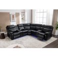 thumbnail image 2 of Power Reclining Sectional Sofa with Built-In Bluetooth Speakers & LED Light Strip for Home Theater Comfort in Sleek Black, 2 of 6