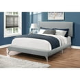 thumbnail image 5 of Monarch Bed, Queen Size, Bedroom, Upholstered, Grey Linen Look, Chrome, 5 of 5