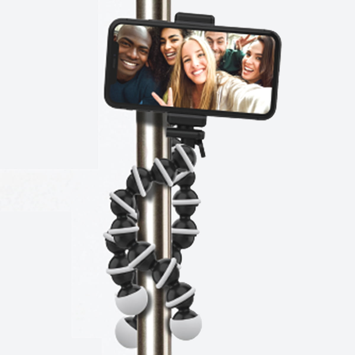 Premier Universal Phone Holder and Selfie Stick, Flexipods Multi-Flex Tripod, Rotates 360