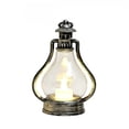 thumbnail image 2 of Vintage Christmas LED Lantern, Silver Hurricane Lamp with Flickering Flameless Candle, Battery Operated Tabletop & Hanging Light for Indoor Christmas Holiday Decor, 2 of 7
