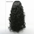 thumbnail image 3 of LHWEN Black Medium Parted Small Curly Hair Texture Curly Long Curly Small Wave Wig Beauty Salon Straight Hair Fun Lace Wavy Curls Braided Hair Synthetic Hair bohon Perfect for Party Everyday, 3 of 9