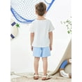 thumbnail image 4 of CARETOO Toddler Kids Boy Clothes Set Summer Beach Outfit Cotton Fabric Casual T-Shirt Shorts 2Pcs, 4 of 9