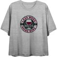 thumbnail image 4 of Less Work More Wine 2025
 Women's Heather Gray Crew Neck Short Sleeve Crop Tee-Medium, 4 of 6