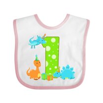 Inktastic Dinosaur First Birthday Party Boys or Girls Baby Bib