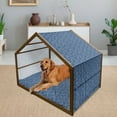 thumbnail image 2 of Blue and White Pet House, Watercolor Style Tie Dye Effect Indonesian Grunge Composition, Outdoor & Indoor Portable Dog Kennel with Pillow and Cover, 5 Sizes, Cobalt Blue and White, by Ambesonne, 2 of 4
