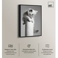 thumbnail image 2 of Paper Towel Climbing Cat Canvas Funny Bathroom Art by Art Remedy, Black Frame, 10" x 15", 2 of 7