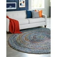 thumbnail image 2 of Unique Loom Braided Chindi Knotted Area Rug 8' x 8' Round Blue/Multi, 2 of 2