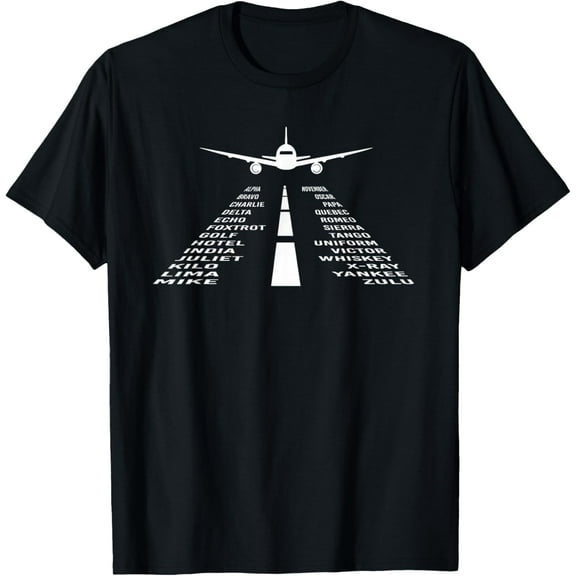 Pilot Flight Airplane Shirts 360 Phonetic Alphabet Shirts Mens T-Shirt