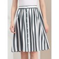 thumbnail image 2 of Falda Midi Allegra K a rayas con botones Gris S, 2 of 6