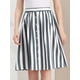 thumbnail image 2 of Falda Midi Allegra K para Mujer a rayas con botones y elástica Gris XS, 2 of 6
