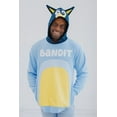 thumbnail image 2 of Bluey Adult Men or Women Cosplay Fleece Hooded Sweatshirt Bandit Blue, 2 of 4