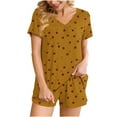 thumbnail image 2 of Goodtrade8 Loungewear for Women with Pocket Petite Short Sleeve V-Neck Casual Sleepwear Printed Woman Pjs, 2 of 8