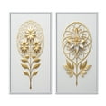 thumbnail image 2 of Designart "Golden Elegance Flower of Life III" Abstract Botanicals Framed Wall Art Set Of 2 - Modern Gold Gallery Wall Frame Set For Home Decor, 2 of 6
