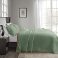 thumbnail image 4 of CJC Quilted Duvet Cover Set 3-Piece – Soft All-Season Bedspread with 2 Pillow Shams (220x240 cm / 87x94 in, Green), 4 of 10