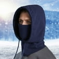thumbnail image 2 of Chuancc Women Winter Beanie Hats,Winter Skiing Snowboarding Motorcycling Ice Fishing Men Hood Scarf Ski Hats for Women Balaclavas Heavyweight Thermal Fleece Z2-Navy One Size, 2 of 4