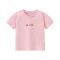 thumbnail image 2 of Spazoro Toddler Girls T-shirts, Crewneck Casual Graphic Tee Summer Short Sleeve Tops Pink Size 2-10T, 2 of 3