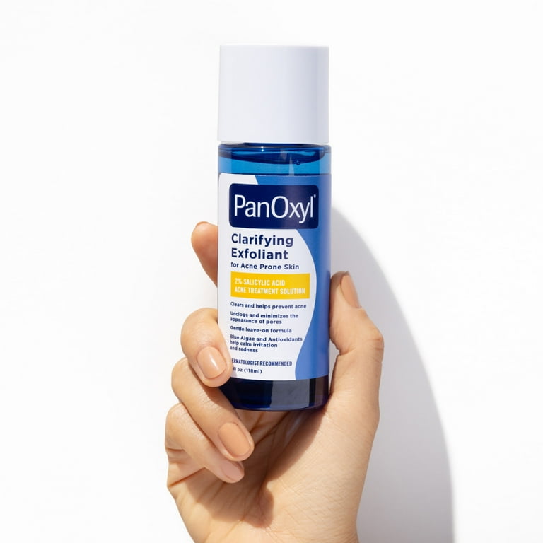 PanOxyl Clarifying Exfoliant, 2% Salicylic Acid, BHA Liquid Exfoliant for Acne Prone Skin, 4 fl oz