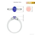thumbnail image 4 of ANGARA Natural Oval Tanzanite Split Shank Ring with Trio Diamonds in 14K White Gold for Women (Size-7x5mm) | December Birthstone, Anniversary, Jewelry Gift for Women | Natural Tanzanite Ring, 4 of 8