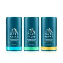 Oars   Alps Aluminum-Free Deodorant Stick, Dermatologist Tested, 3 Pack, 2.6 Oz Each, Variety