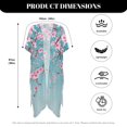 thumbnail image 6 of Xoenoiee Blue Cherry Blossom Print Women Bathing Suit Coverup Casual Loose Swimsuit Coverups Open Front Kimono Cardigan Cover Up Half Sleeve Summer Beach Cover up, 6 of 7