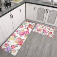 thumbnail image 2 of Pioneer Flower Floral Print Pattern Kitchen Rugs Sets Of 2,Anti Fatigue Kitchen Mat Rugs Non Slip Washable,Decorative Kitchen Floor Mats for Kitchen,Sink,Laundry,17"x30"+17"x47", 2 of 7