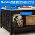 thumbnail image 2 of DEXTRUS Farmhouse Square Coffee Table, Rustic Center Table for Living Room, Black Oak, 2 of 8