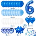thumbnail image 2 of MMTX 6th Birthday Decorations Blue, 40 Inch Number 6 Foil Balloon Blue White Latex Balloon Arch, Printed Blue Confetti Balloon, Foil Star and Heart Balloons for Birthday Baby Shower, 2 of 7