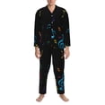 thumbnail image 3 of Daiia Color Musical Notes for Men's Long-Sleeved Pajama Set – Soft & Comfortable Sleepwear Button-Up Pajamas Cozy Lounge Wear-XX-Large, 3 of 7