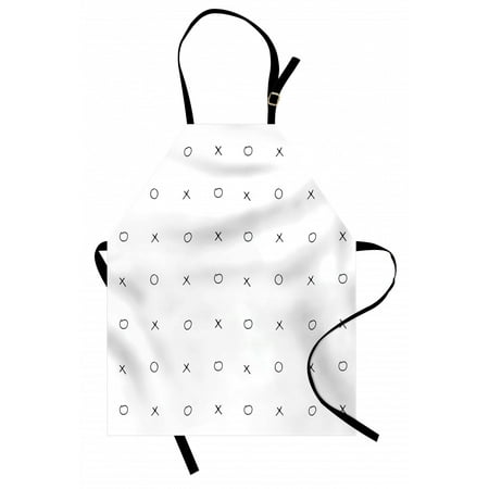 

Xo Apron Hand Drawn Geometrical Pattern Classic Game Tic Tac Toe in Black and White Colors Unisex Kitchen Bib Apron with Adjustable Neck for Cooking Baking Gardening Black and White by Ambesonne