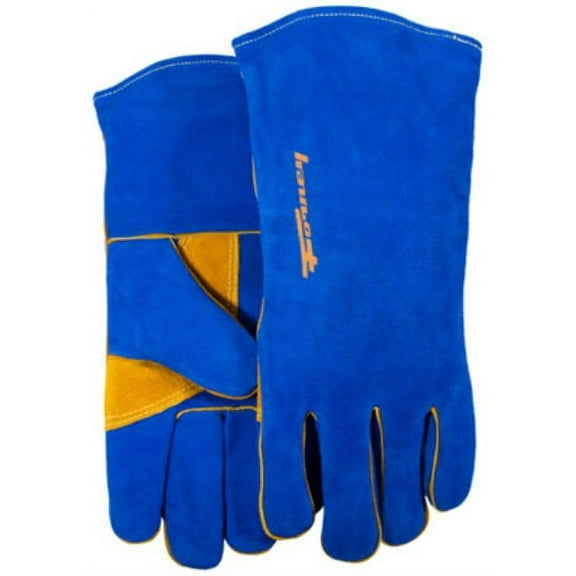 Forney 53422 Heavy Duty Welding Gloves with Reinforced Thumb, Blue Men's, Large, Each