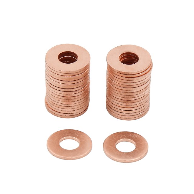 40Pcs Arandelas de Cobre Junta Plana 6mm Diámetro Interior para Coche