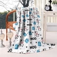 thumbnail image 2 of White Cow Milk Box Moo Pattern Blanket,Comfortable Soft Lamb Wool Throw Blanket,All Season,Warm Lightweight Blankets for Sofa Bed Couch Living Room Chair,60"x80", 2 of 4