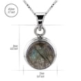 thumbnail image 2 of Round Labradorite Pendant 925 Sterling Silver Necklace, 2 of 4