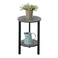 thumbnail image 3 of Convenience Concepts Graystone 24-inch 2 Tier Plant Stand, Weathered Gray/Black, 3 of 3