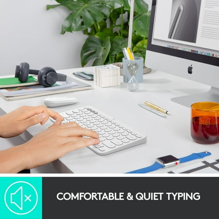 Logitech - K380 TKL Wireless Bluetooth Scissor Keyboard for Mac with Compact Slim Profile - Off-White