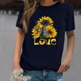 thumbnail image 3 of Women Flower Printing Shirts Short Sleeve Loose Tee Tops, 3 of 9