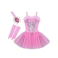 thumbnail image 4 of iEFiEL Girls Swan Sequins Ballet Dance Leotard Dress with Gloves Hair Clip,Sizes 4-16, 4 of 7