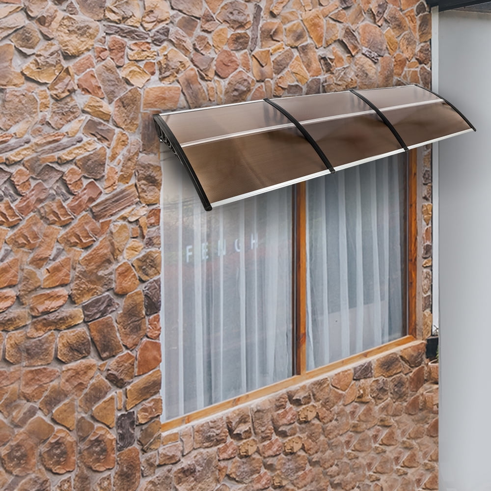 Kepooman 120"×40" Polycarbonate ABS Brown & Black Bracket Door/ Window Awnings for Patios, Outdoor Awning for Rain Snow Protection, Awnings for Windows (Aluminum Fixing Bars) Kepooman 120"×40" Polycarbonate ABS Brown & Black Bracket Door/ Window Awnings for Patios, Outdoor Awning for Rain Snow Protection, Awnings for Windows (Aluminum Fixing Bars)